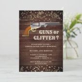 性別発表パーティー Guns or Glitter 招待状 (スタンド正面)