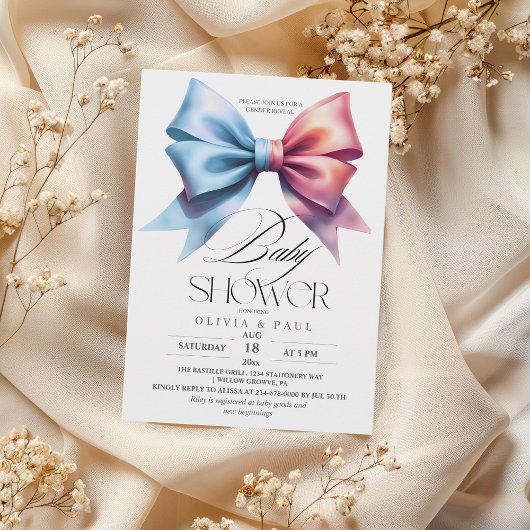 性別発表ピンキーブルー 赤ちゃん 男の子 女の子 招待状