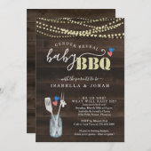 性別発表ベイビーBBQ招待状 赤ちゃんQバーベキュー 招待状 (正面/裏面)