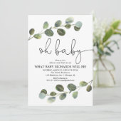 性別発表 イオノセアム ブラック ホワイト シンプル 招待状 (スタンド正面)