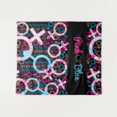 性別発表 ピンクまたはブルー 赤ちゃん写真撮影用背景 タペストリー (正面(横))