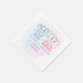 性別発表 モダン ピンク ブルー スタンダードカクテルナプキン (角)