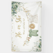 性別発表 男の子？女の子？ フットプリント ボヘミアンスタイル サジー ユーカリ 横断幕 (縦)