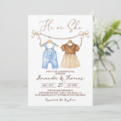 性別発表 赤ちゃん服 招待状 (スタンド正面)