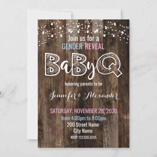 性別発表 BaByQ 招待状 (正面)