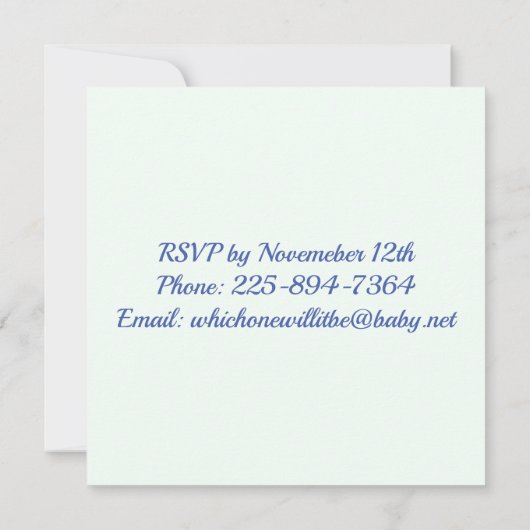 性別表示招待状 招待状 (裏面)