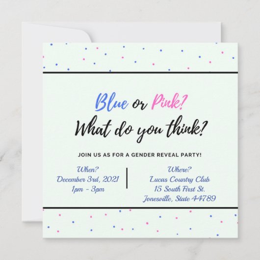 性別表示招待状 招待状 (正面)