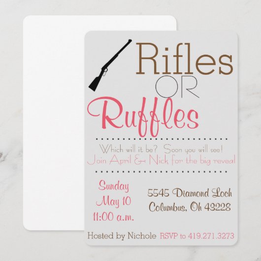 性別表示招待状 招待状 (正面/裏面)