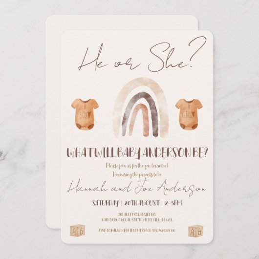 性別表示招待状 招待状 (正面/裏面)