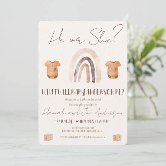 性別表示招待状 招待状 (スタンド正面)