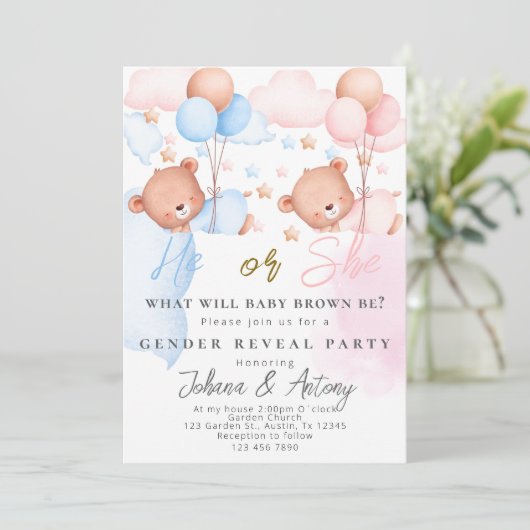 性別表示招待状 招待状 (スタンド正面)