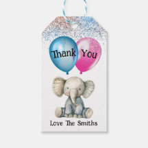 性別開示パーティー感謝の贈り物ラベル