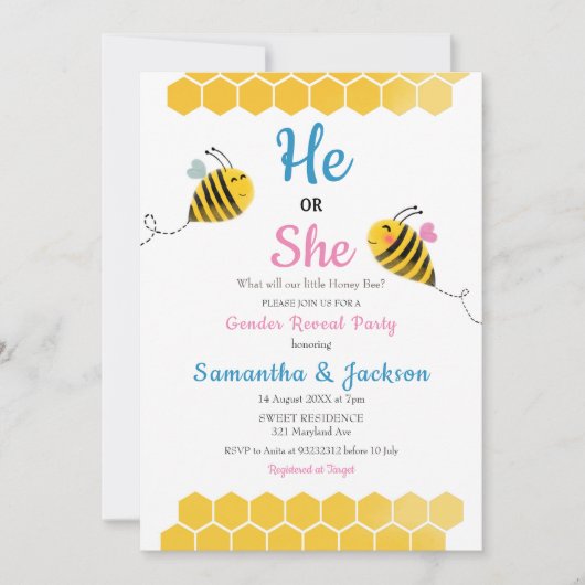 性別開示招待状 招待状 (正面)