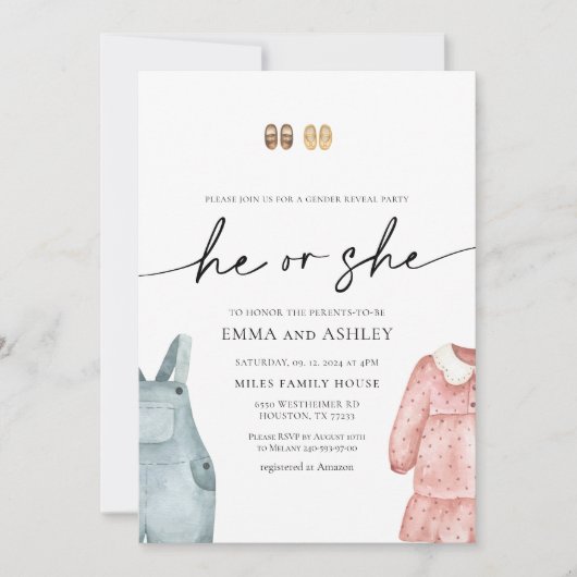 性別開示招待状 招待状 (正面)