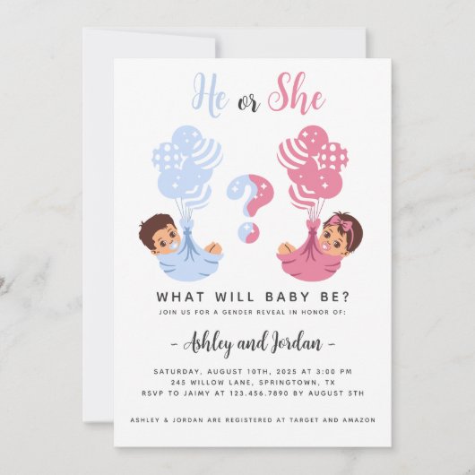 性別開示招待状 招待状 (正面)