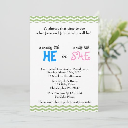 性別開示招待状 招待状 (スタンド正面)