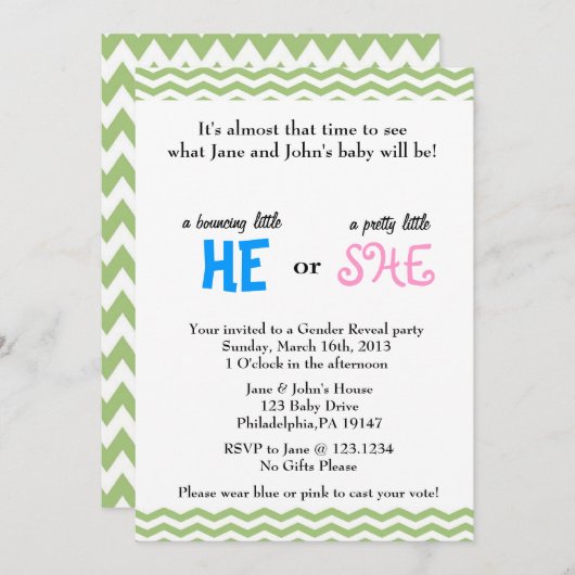 性別開示招待状 招待状 (正面/裏面)