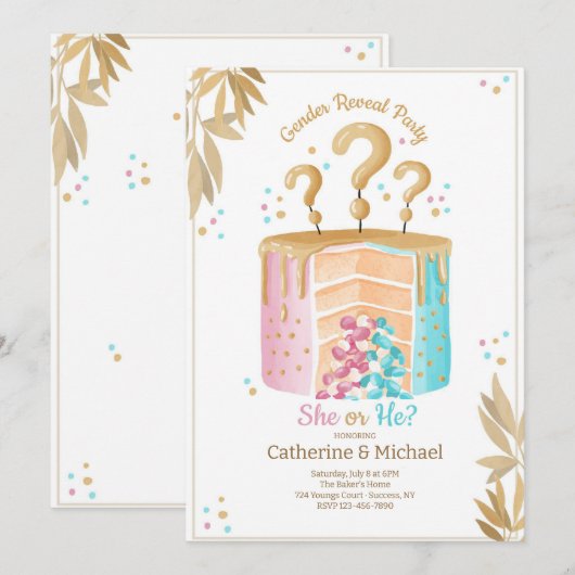 性別開示招待状 招待状 (正面/裏面)