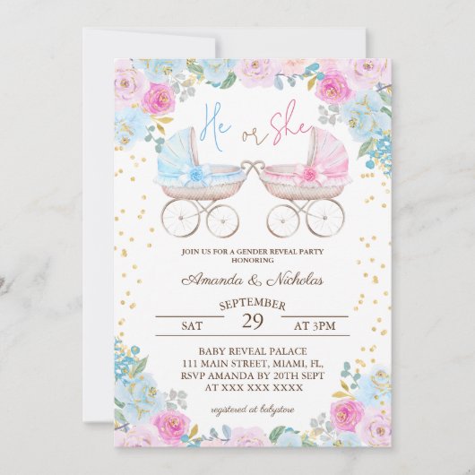 性別開示 招待状 (正面)