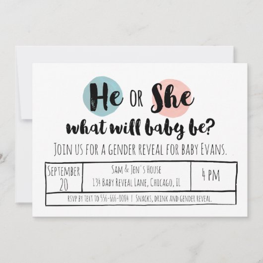 性別開示 招待状 (正面)