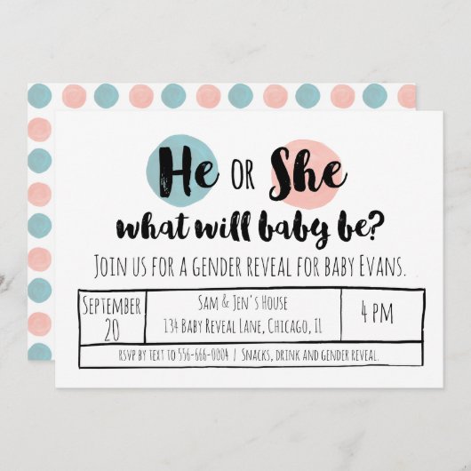 性別開示 招待状 (正面/裏面)