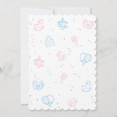 性別開示、男の子または女の子、彼または彼女モダン、 招待状 (裏面)