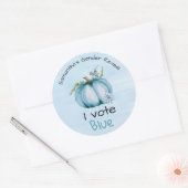 性別I投票ブルーカボチャ赤ちゃんシャワー ラウンドシール (封筒)