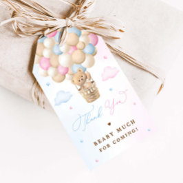 性別Revealテディベアありがとう ギフトタグ