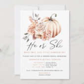 性別Reveal Pumpkin招待状、秋He or She 招待状 (正面)