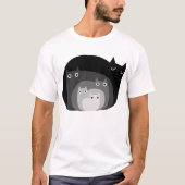性猫黒おもしろい猫ギフト Tシャツ (正面)