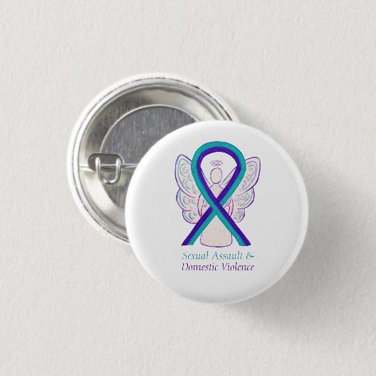 性的暴行および家庭内暴力認識度ピン 缶バッジ (正面&裏面)