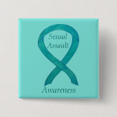 性的暴行認識度カスタムリボンピン 缶バッジ (正面)