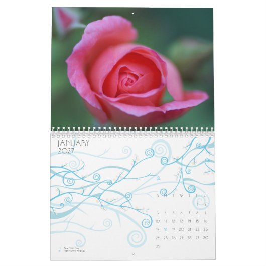 性質のパレット カレンダー (1月 2027)