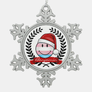 性転換のプライドのクリスマス スノーフレークピューターオーナメント