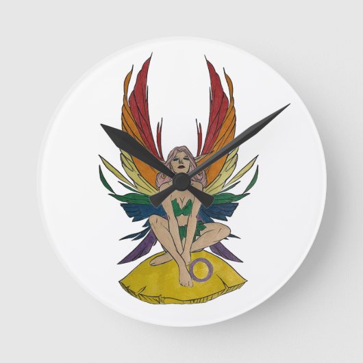 性間妖精の国 ラウンド壁時計 (正面)