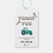 怪しいトラクター少年誕生日感謝祭の景品 ギフトタグ (正面)