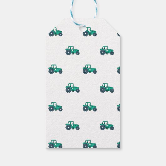 怪しいトラクター少年誕生日感謝祭の景品 ギフトタグ (裏面)