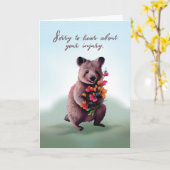 怪我の後も元気に！ハグと花のカード カード (黄色い花)