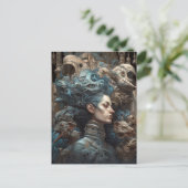 怪物に囲まれた超現実的な絵葉書き ポストカード (スタンド正面)