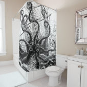 怪物のようなタコが船を襲う シャワーカーテン (インサイチュ)