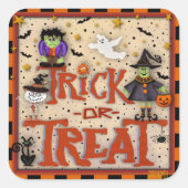 怪物のインスピレーションを与えるハロウィンのトリックまたは治療 スクエアシール (正面)
