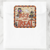 怪物のインスピレーションを与えるハロウィンのトリックまたは治療 スクエアシール (バッグ)