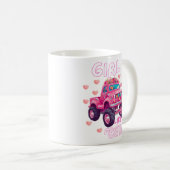 怪物みたいな可愛いモンスタートラックの女の子 コーヒーマグカップ (正面右)