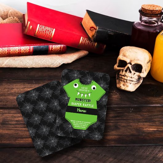 「怪物を創った」ハロウィーンの赤ちゃんシャワー エンクロージャーカード