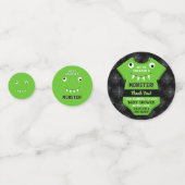 「怪物を創った」ハロウィーンの赤ちゃんシャワー コンフェッティ (裏面)