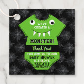 「怪物を創った」ハロウィーンの赤ちゃんシャワー フェイバータグ (正面)