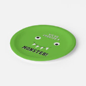 「怪物を創った」ハロウィーンの赤ちゃんシャワー ペーパープレート (アングル)