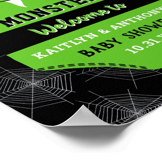 「怪物を創った」ハロウィーンの赤ちゃんシャワー ポスター (角)