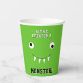 「怪物を創った」ハロウィーンの赤ちゃんシャワー 紙コップ (裏面)