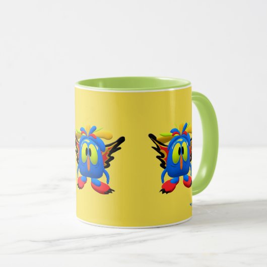 怪物キャラクターフクロウ鳥アニメーション マグカップ (正面右)